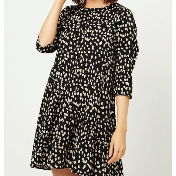 Hayden LA Black with tan spots asymmetrical dress - Picture 12 of 12